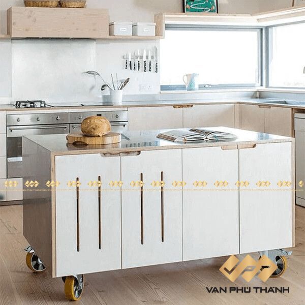 Mẫu tủ bếp thiết kế di động đẹp với chất liệu hợp kim nhôm cao cấp